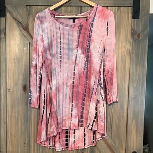 Olivia Sky Pink and Purple Tie-Dye Tunic Size L